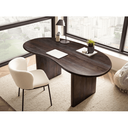 Mesa 180 x 90 x 75 cm madeira maciça de acácia retro Mesa home office sólida em forma Mesa 180 x 90 x 75 cm madeira maciça de acácia retro Mesa home office sólida em forma
