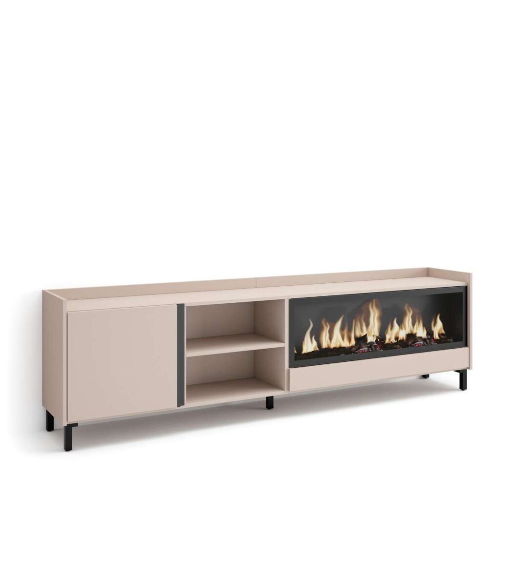 mueble tv teba-01 con chimenea electrica para salon