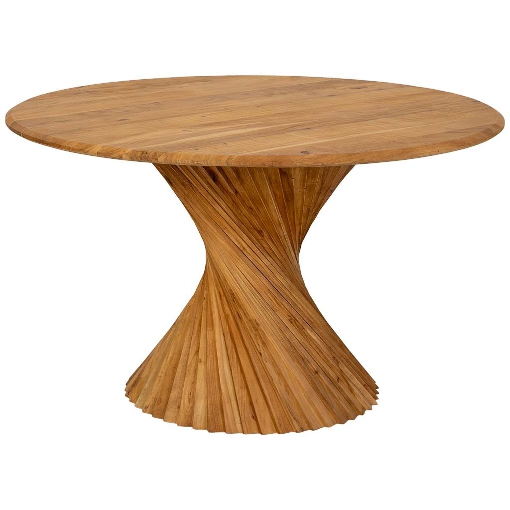 mesa de comedor de madera marron claro 130x130x75h cm