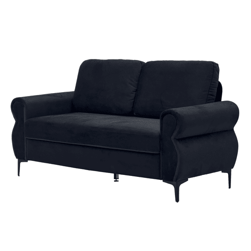Sofá de 2 lugares - compacto, confortável e resistente - preto Sofá de 2 lugares - compacto, confortável e resistente - preto