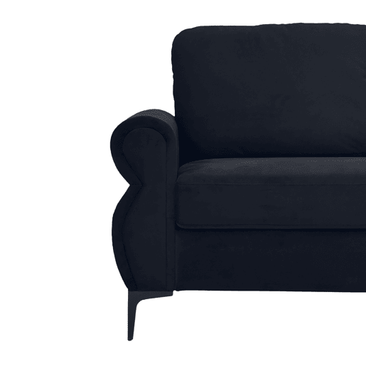 Sofá de 2 lugares - compacto, confortável e resistente - preto Sofá de 2 lugares - compacto, confortável e resistente - preto