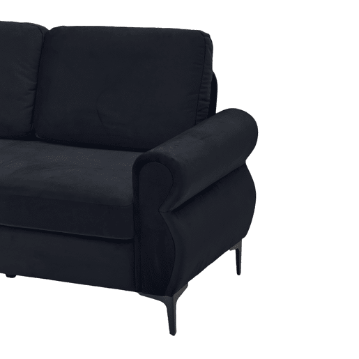 Sofá de 2 lugares - compacto, confortável e resistente - preto Sofá de 2 lugares - compacto, confortável e resistente - preto