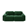 Sofá modular sem estrutura - 2 lugares, moderno, assento profundo, veludo cotelê, cama - Verde