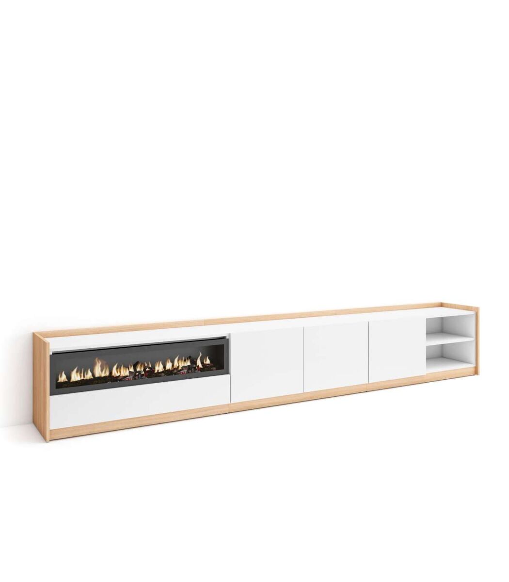 mueble tv farajan-02 con chimenea electrica integrada