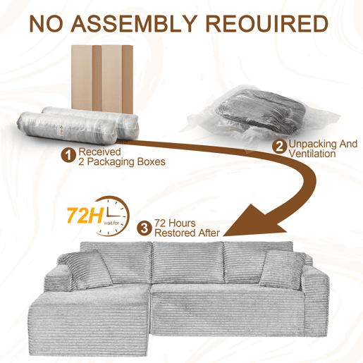 Sofá modular seccional de 4 lugares - com chaise longue grande, espuma viscoelástica - cor preta Sofá modular seccional de 4 lugares - com chaise longue grande, espuma viscoelástica - cor preta