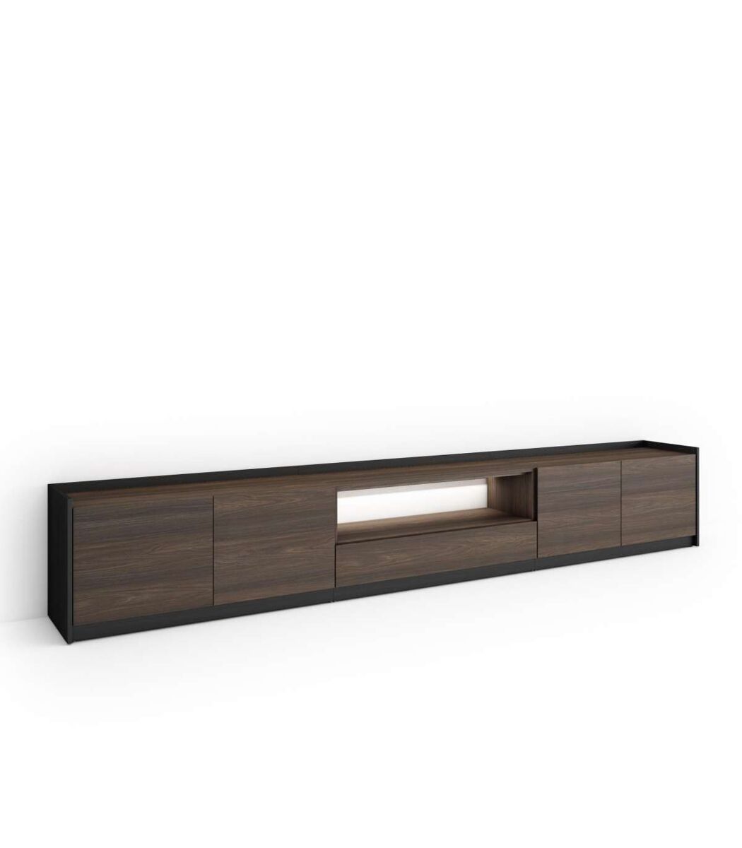 mueble tv gaucin-02 con almacenaje y luces led integradas