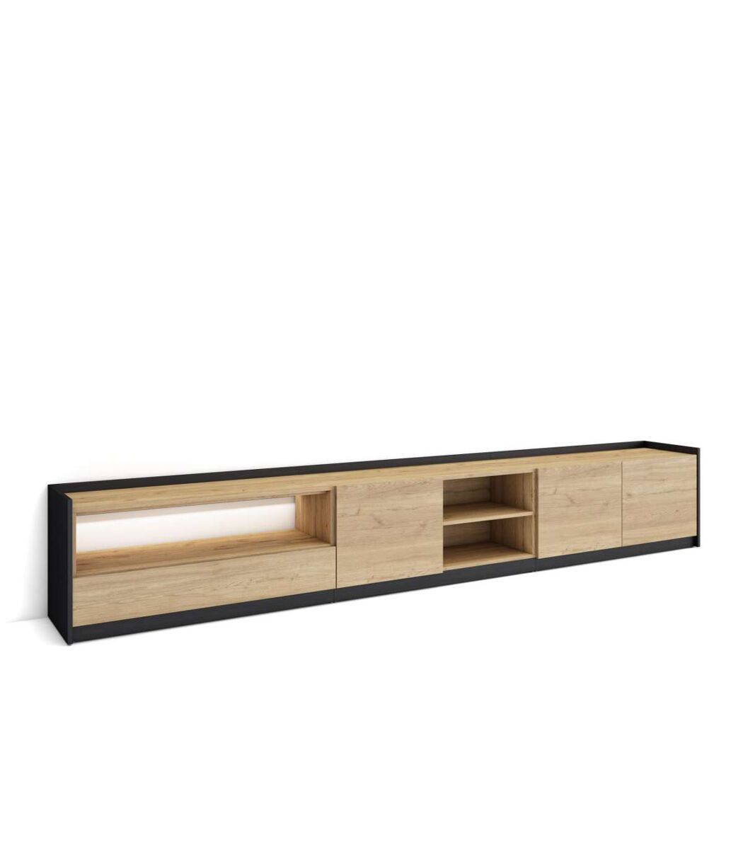 mueble tv casarabonela-02 con luz integrada y almacenaje