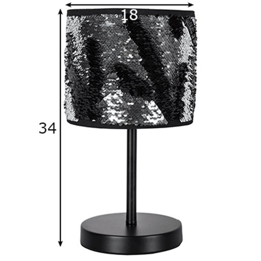 Candeeiro de mesa Bling, pretoprateado Candeeiro de mesa Bling, pretoprateado