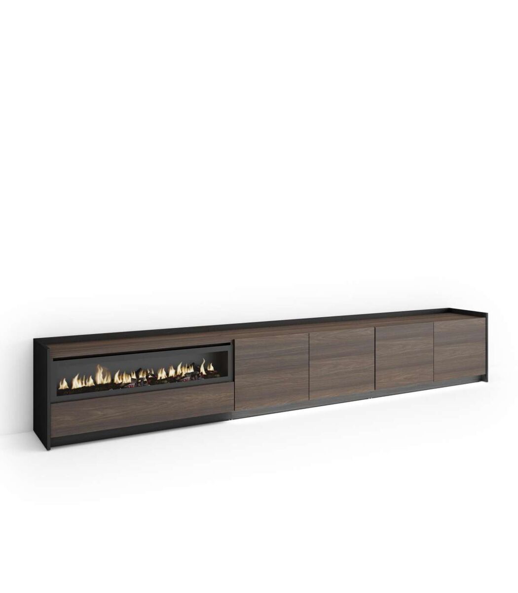 mueble tv juzcar-02 con chimenea y luces led