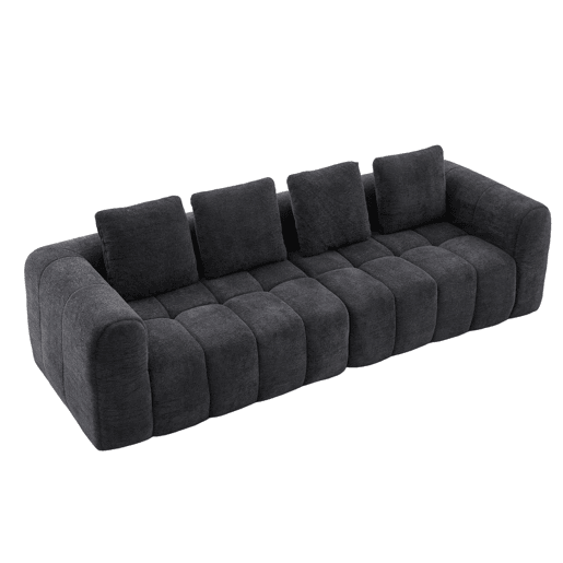 Sofá de canto modular 260 x 94,5 x 80 cm - 3 lugares, espuma de alta densidade, montagem livre, veludo com braços, assento profundo - Cinza escuro Sofá de canto modular 260 x 94,5 x 80 cm - 3 lugares, espuma de alta densidade, montagem livre, veludo com braços, assento profundo - Cinza escuro