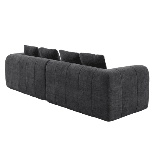 Sofá de canto modular 260 x 94,5 x 80 cm - 3 lugares, espuma de alta densidade, montagem livre, veludo com braços, assento profundo - Cinza escuro Sofá de canto modular 260 x 94,5 x 80 cm - 3 lugares, espuma de alta densidade, montagem livre, veludo com braços, assento profundo - Cinza escuro