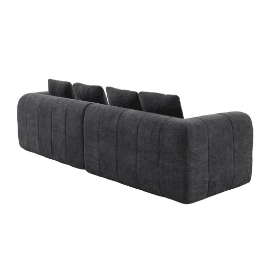 Sofá de canto modular 260 x 94,5 x 80 cm - 3 lugares, espuma de alta densidade, montagem livre, veludo com braços, assento profundo - Cinza escuro Sofá de canto modular 260 x 94,5 x 80 cm - 3 lugares, espuma de alta densidade, montagem livre, veludo com braços, assento profundo - Cinza escuro