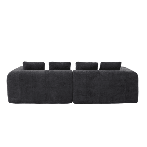 Sofá de canto modular 260 x 94,5 x 80 cm - 3 lugares, espuma de alta densidade, montagem livre, veludo com braços, assento profundo - Cinza escuro Sofá de canto modular 260 x 94,5 x 80 cm - 3 lugares, espuma de alta densidade, montagem livre, veludo com braços, assento profundo - Cinza escuro