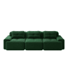Sofá modular de 3 lugares - Cloud, profundo e confortável, sem montagem - Verde