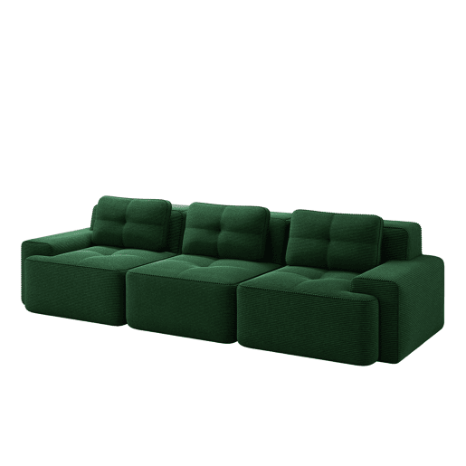 Sofá modular de 3 lugares - Cloud, profundo e confortável, sem montagem - Verde Sofá modular de 3 lugares - Cloud, profundo e confortável, sem montagem - Verde