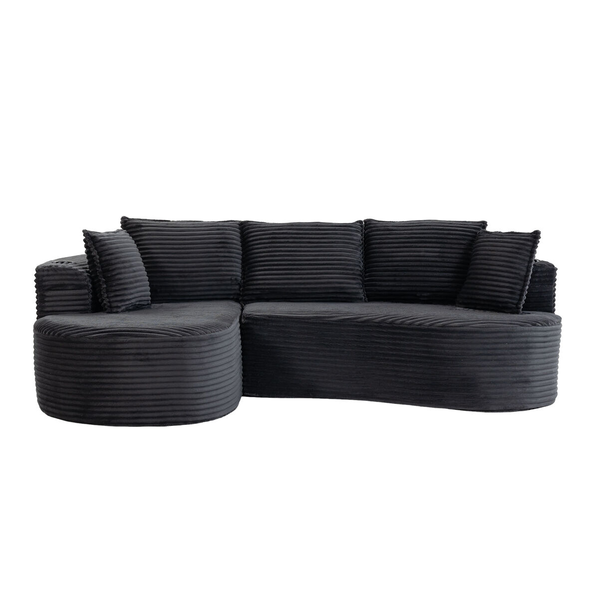 sofa 3 plazas - con becherhalter stautasche alta densidad incluye cojines - gris oscuro