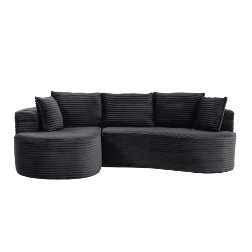 Sofá de 3 lugares - Com porta-copos, bolso de arrumação, alta densidade, almofadas incluídas - Cinza escuro Sofá de 3 lugares - Com porta-copos, bolso de arrumação, alta densidade, almofadas incluídas - Cinza escuro