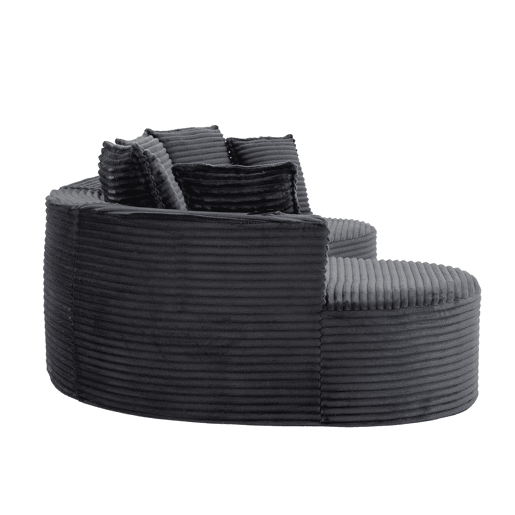 Sofá de 3 lugares - Com porta-copos, bolso de arrumação, alta densidade, almofadas incluídas - Cinza escuro Sofá de 3 lugares - Com porta-copos, bolso de arrumação, alta densidade, almofadas incluídas - Cinza escuro