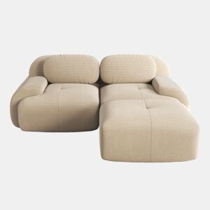 Sofá de canto 82'' - Modular, com braços curvos, sem montagem, espuma viscoelástica, para sala de estar, áreas de descanso e quarto - Bege