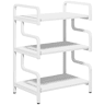 HOMCOM Suporte para Impressora de 3 Níveis com Estrutura em Aço, Estante Multiusos para Escritório, Casa ou Escola, 55x40x77 cm, Branco