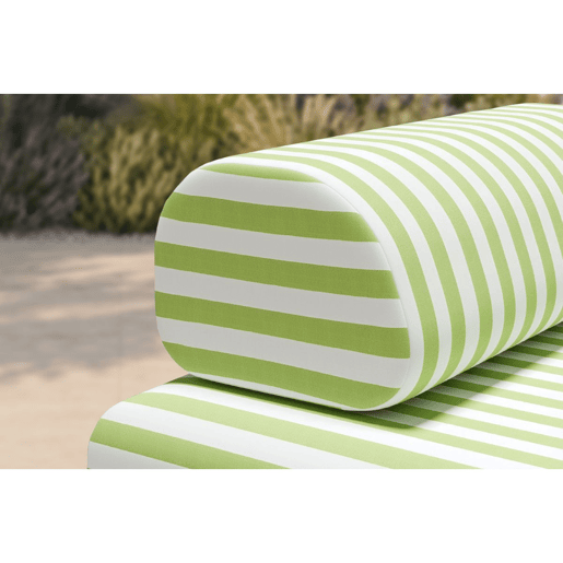 Poltrona listrada para exterior, branca e verde anis Poltrona listrada para exterior, branca e verde anis