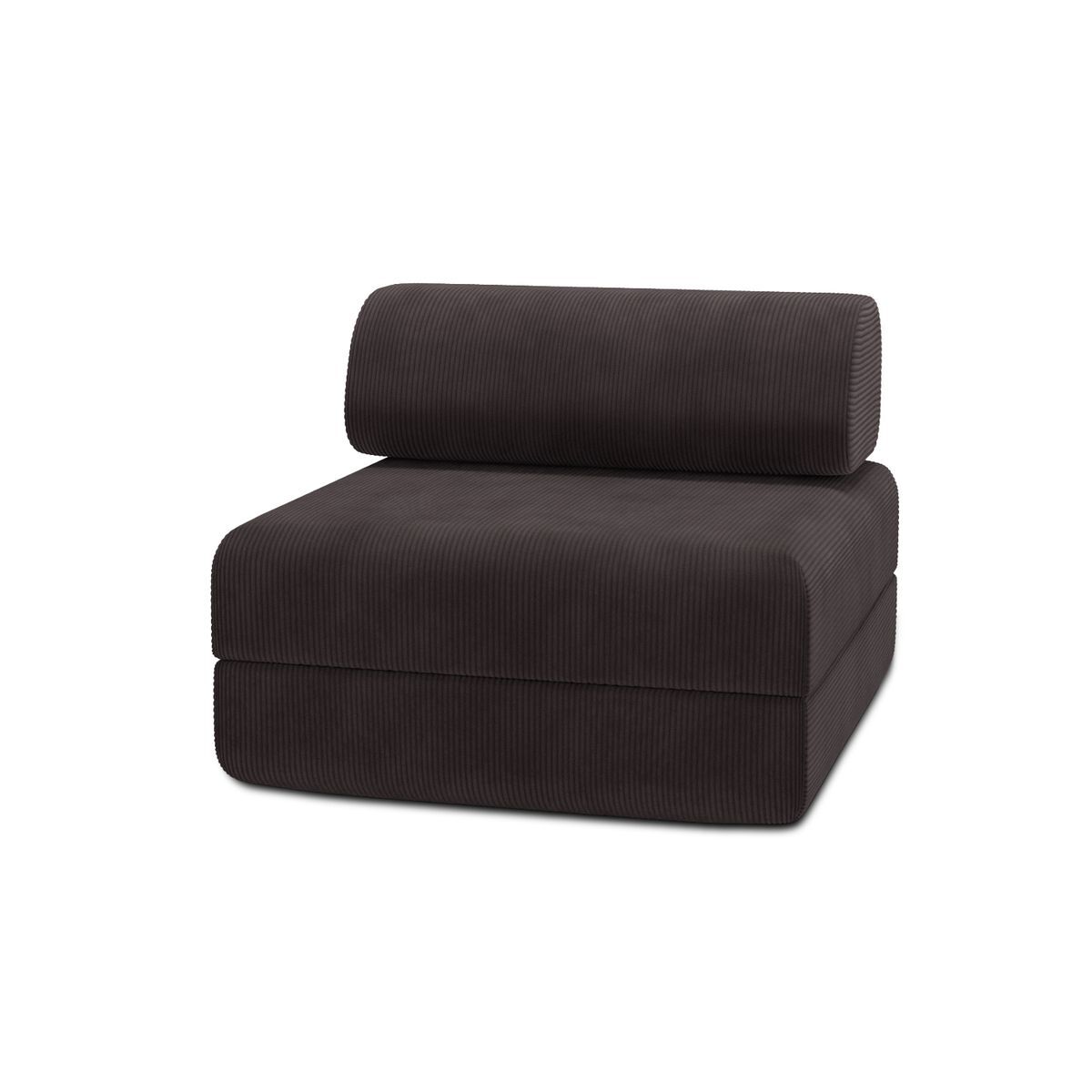 Sillón convertible de pana marrón