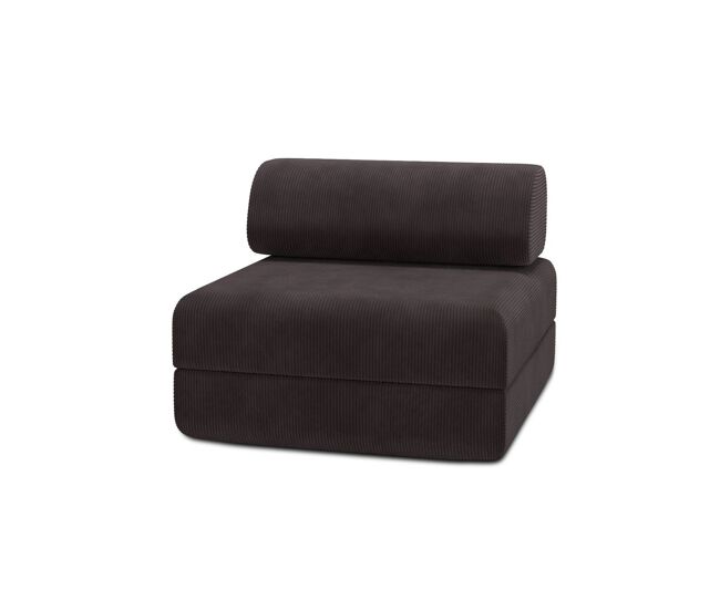 Sillón convertible de pana marrón