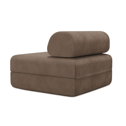 Poltrona conversível em veludo cotelê cor taupe Poltrona conversível em veludo cotelê cor taupe