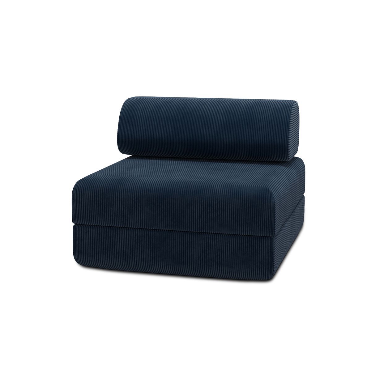 Sillón convertible de pana azul