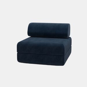 Poltrona conversível de veludo cotelê azul