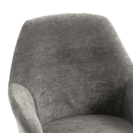HOMCOM Cadeira de Escritório em Chenille com Rodas, Acolchoamento Espesso, Função Basculante, Altura Ajustável, Cinzenta