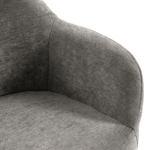 HOMCOM Cadeira de Escritório em Chenille com Rodas, Acolchoamento Espesso, Função Basculante, Altura Ajustável, Cinzenta
