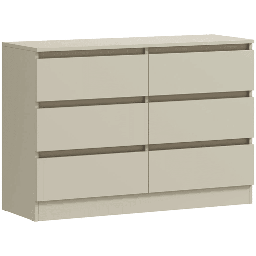 HOMCOM Cómoda com 6 Gavetas, Design Moderno de Coluna Dupla, Armário de Arrumação para Quarto e Sala, 100 x 35 x 69 cm, Castanho Claro HOMCOM Cómoda com 6 Gavetas, Design Moderno de Coluna Dupla, Armário de Arrumação para Quarto e Sala, 100 x 35 x 69 cm, Castanho Claro
