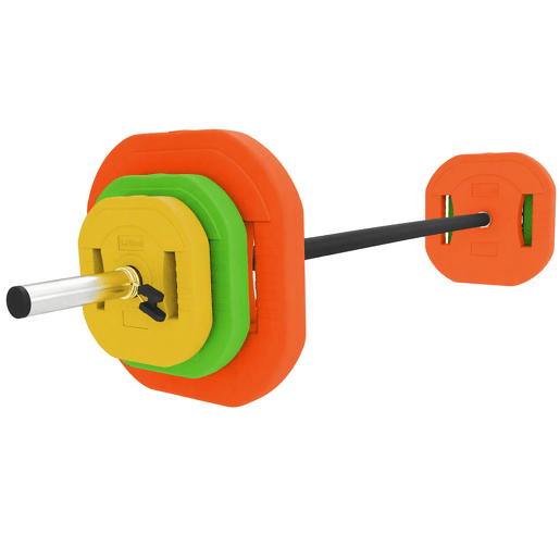 SPORTNOW Conjunto de Pesos 20 kg com 6 Discos, Barra Antiderrapante e Clips, para Treino em Casa SPORTNOW Conjunto de Pesos 20 kg com 6 Discos, Barra Antiderrapante e Clips, para Treino em Casa