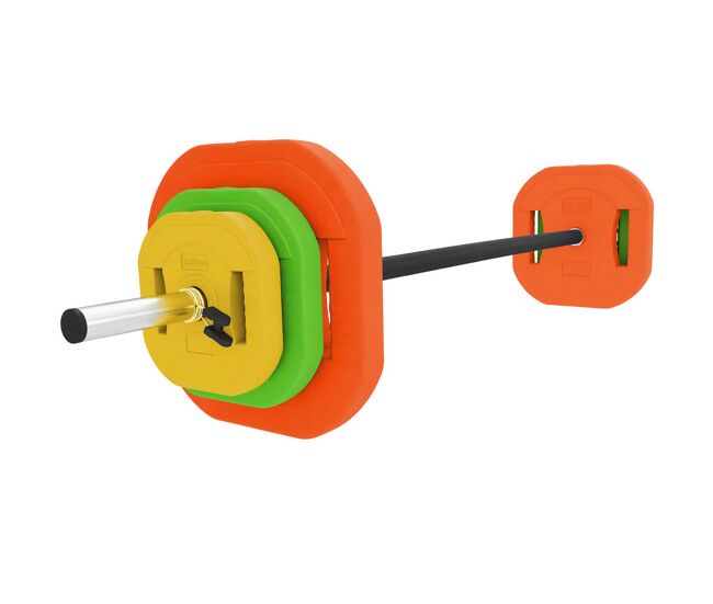 Sportnow barra de pesas 20 kg, set de pesas ajustables con barra de acero de 140 cm, 6 discos de 2x5kg, 2x2,5kg, 2x1,5kg, 2 clips, juego de mancuernas para entrenamiento de fuerza en casa gimnasio