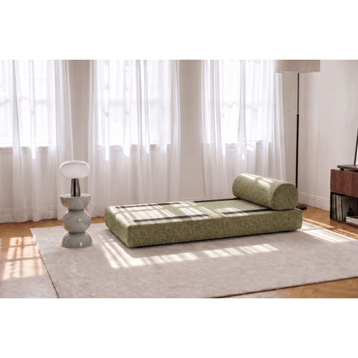 Poltrona conversível em tweed verde Poltrona conversível em tweed verde
