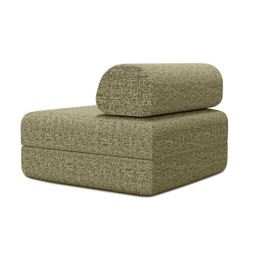 Poltrona conversível em tweed verde Poltrona conversível em tweed verde