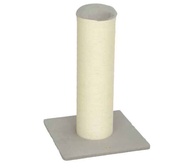 Pawhut poste rascador para gatos, altura 75,5 cm, rascador para gatos interior, base estable y cuerda de sisal natural, gris claro