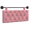 Cabeceira de cama suspensa Com luz LED Rosa Veludo