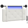 Cabeceira de cama suspensa Com luz LED Branco Couro Sintético