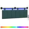 Cabeceira de cama suspensa Com luz LED Verde-Escuro Tecido