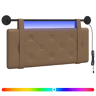 Cabeceira de cama suspensa Com luz LED Cappuccino Couro Sintético