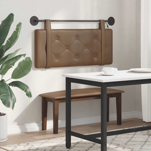 Cabeceira de cama suspensa Com luz LED Cappuccino Couro Sintético