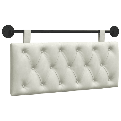 Cabeceira de cama suspensa Com luz LED Creme Veludo Cabeceira de cama suspensa Com luz LED Creme Veludo
