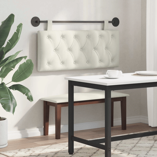 Cabeceira de cama suspensa Com luz LED Creme Veludo Cabeceira de cama suspensa Com luz LED Creme Veludo