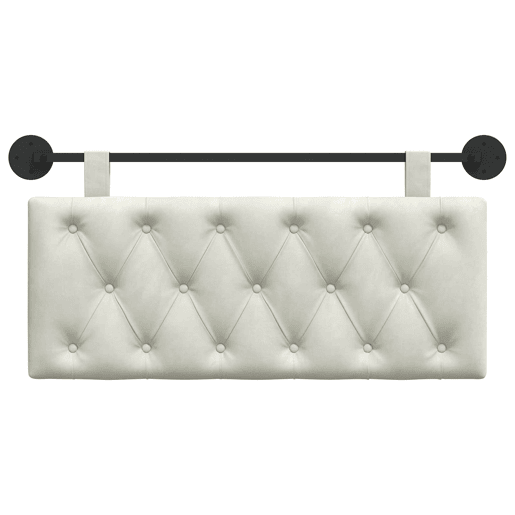 Cabeceira de cama suspensa Com luz LED Creme Veludo Cabeceira de cama suspensa Com luz LED Creme Veludo