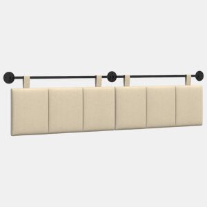 Cabeceira de cama suspensa Creme Tecido