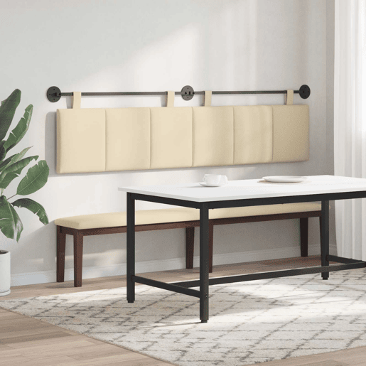 Cabeceira de cama suspensa Creme Tecido Cabeceira de cama suspensa Creme Tecido