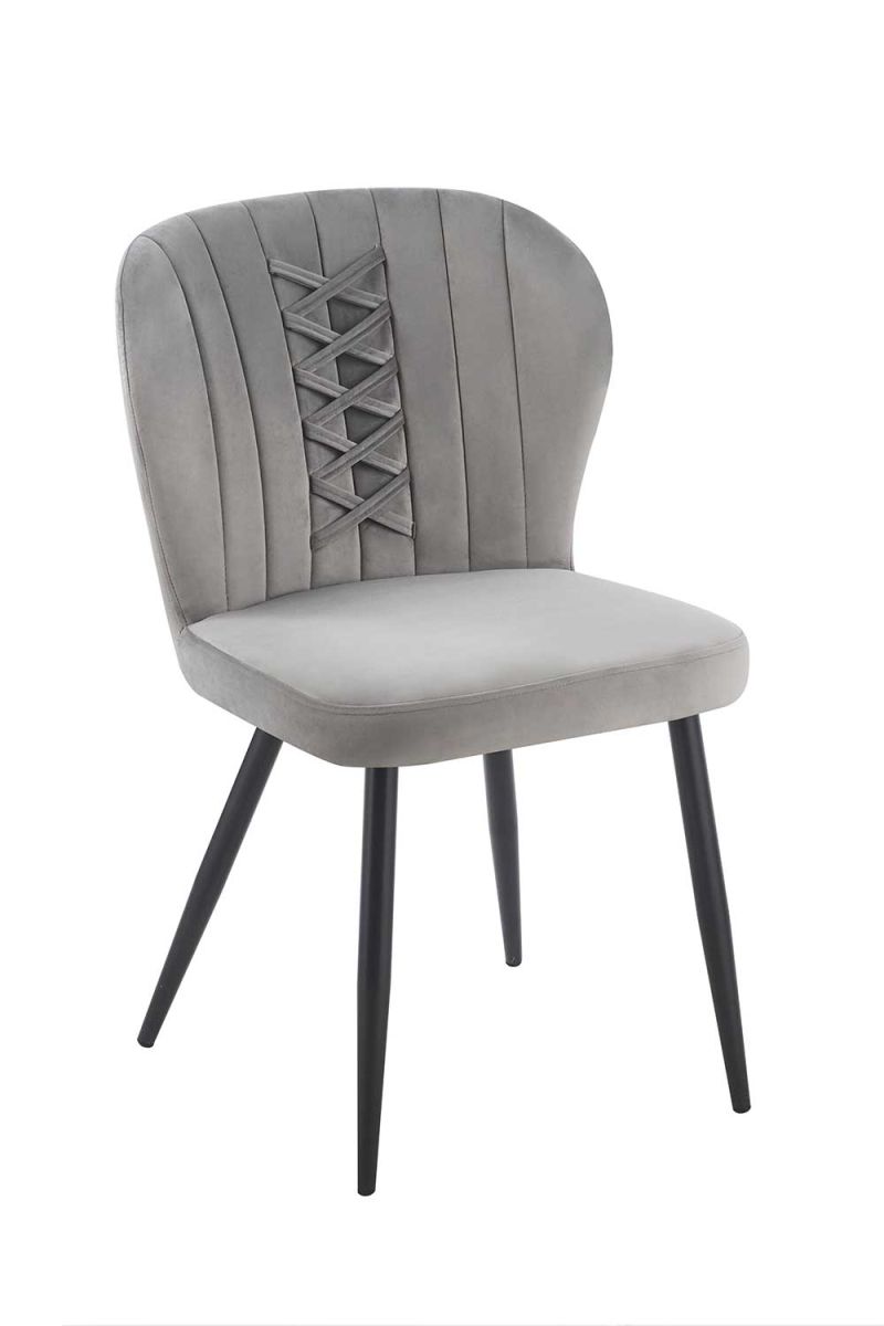 Silla zarena black terciopelo - gris