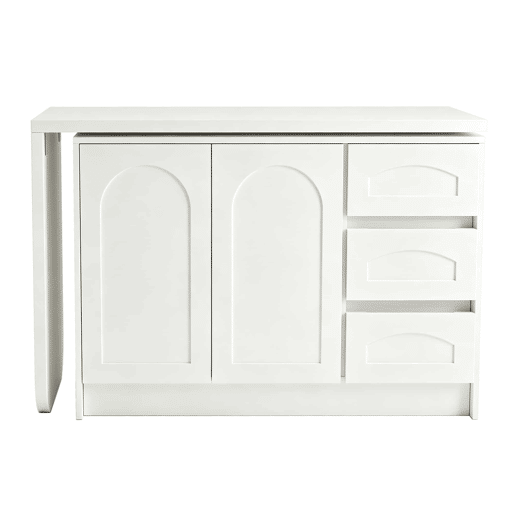 Secretária de canto em L 110-170 × 40 × 75 cm u2013 giratória a 360°, 3 gavetas e armário u2013 Branco Secretária de canto em L 110-170 × 40 × 75 cm u2013 giratória a 360°, 3 gavetas e armário u2013 Branco